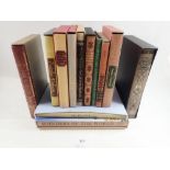 Twelve Folio Society books, all but one with slipcases