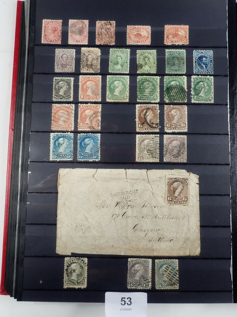 Canada & Provinces: Red 48 page Leuchtturm stock-book full of QV-QEII mint & used issues from 1859-