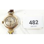 A 9 carat gold 1920's ladies wrist watch