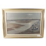 F L Cramphorn - oil on board coastal scene, 'Wells Next the Sea'