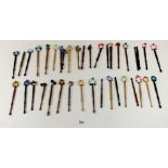 A selection of lace bobbins