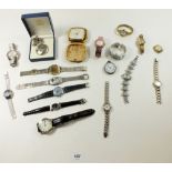 Various watches including "Fine Silver' watch