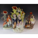 Three 19thC Staffordshire figures, tallest 29.5cm