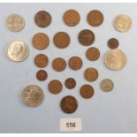 A quantity of coinage including: Farthings, halfpennies, pennies, shilling, half crowns, 3