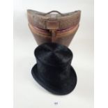 A 19thC Top Hat by Robert Heath of London in original leather hat box