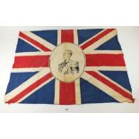 An Edward VIII flag with portrait printed to centre