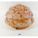 A mid 20thC mottled glass hanging ceiling light shade