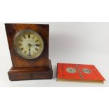 A Camerer Kuss mantel clock in walnut case (with Victoria London label) circa 1890, 24cm high with