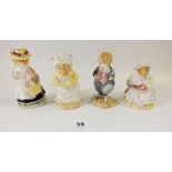 Four Royal Doulton Brambly Hedge figurines consisting Lady Woodmouse, Lily Weaver, Mrs Crustybread