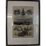 An Illustrated London News framed print 1874, The Scilly Isles - 37 x 25cm
