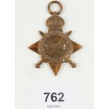 A WW1 1914-1915 star for 2352 Private F. Hughes, Monmouth Regt.