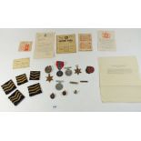 A selection of WW2 military campaign medals for both C.W. Saunders and Bernard Victor Saunders.