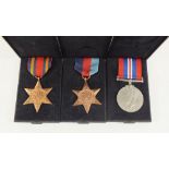 A set of three WWII medals including Burma Star