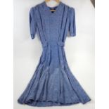 A 1940's blue waisted dress