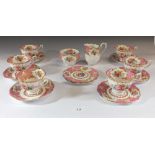A Royal Albert Lady Carlisle coffee set comprising: six cups and saucers, milk and sugar