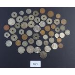 A quantity of world coinage including: examples 19th and 20th century South Africa: two shillings