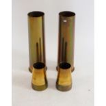 Two WWII brass shell cases