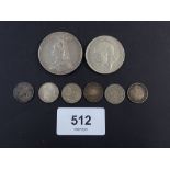 A quantity of silver content British coinage including: Victoria, threepences 1875, 1890, 1898, four