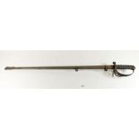 A late 19thC Light Infantry Officers Ceremonial Sword with fishgrip handle and regimental bugle