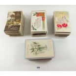 Postcards: box of greetings cards, mainly pre 1950s with mix of Valentines, Christmas, Easter,