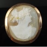 A 19th century 9 carat gold framed cameo brooch, 5.5 x 5cm, total weight 15g