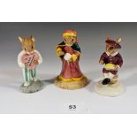 Three Royal Doulton Bunnykins figurines, Little Jack Horner, Fortune Teller and Sweetheart Bunnykins