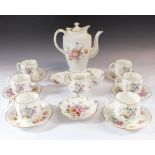 A Royal Crown Derby 'Derby Posies' Coffee Set to include six cups and saucers, coffee pot, milk