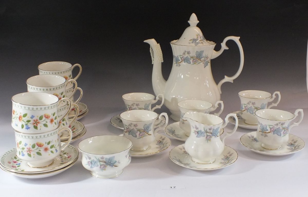 A Royal Kent coffee set comprising: coffee pot, five cups and saucers, milk and sugar and six