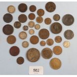 A quantity of coinage British pre-decimal and Australia including farthings, halfpennies and