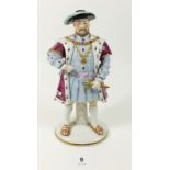 A Sitzendorf porcelain figure of Henry VIII, 21cm
