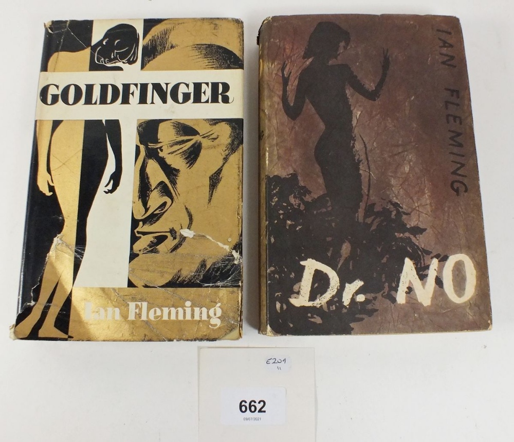 Two James Bond Book Club First Editions -Goldfinger 1959 and Dr No 1958