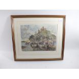 M Sturgeon - limited edition print St Michaels Mount, 25 x 35cm