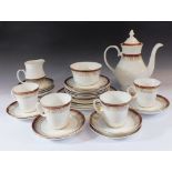 A Royal Grafton 'Majestic' tea service including coffee pot, four cups, twelve saucers, twelve tea
