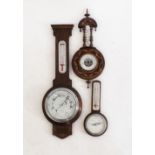 A selection of three barometers to include one by Howard and Co of Tunbridge Wells, a large banjo