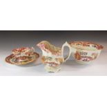 A Victorian Staffordshire chinoiserie tea service decorated figures and landscapes comprising: