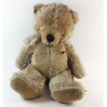A large 1940's blonde plush teddy with growler, 52cms