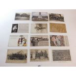 Postcards: music related cards including Lads of Kent Brass Band, Nursery Rhyme, RFA Military