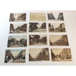 Postcards: UK street scenes selection including New St Painswick, Morpeth, Helston, Hornsea,