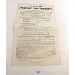 A Ledbury poster relating to The Sale of Public Property 1839
