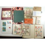 Box of 9 part-filled stamp albums/stockbooks of mint/used GB, Br Empire & ROW - mainly from KGVI-
