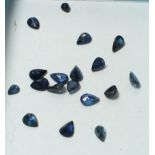 A group of 7.8 carats of pear shape sapphires