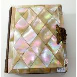 A Victorian small mother of pearl clad photo album - empty