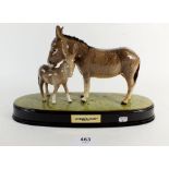 A Beswick donkey and foal on base 'Jennys Baby', 16.5cm high, 28cm long