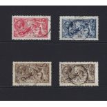 GB: KGV Waterlow "Seahorses" 2/6d to 10/- used set of higher values, SG 399/400 to 402 Cat £1150.