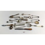 A quantity of silver and silver plated items to include a silver spoon, Exeter 1861