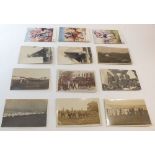 Postcards: Military RP's (2) Glos Battery Band at Stadden and V.Gun for training 1907/08, Tucks