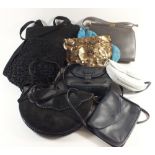 Eight ladies handbags to include a Widegate handbag, Stephanie Wood bag and Hoss handbag etc.