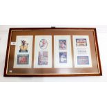 A set of four advertising poster miniature proofs framed as one by Kingsway, each 22 x 11cm