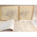 Three folders of Ordnance Survey maps of Kington and surrounds circa 1950