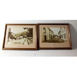 Two old framed photographs of Mitcheldean Youth Hostel and Plump Hill, 16 x 24cm